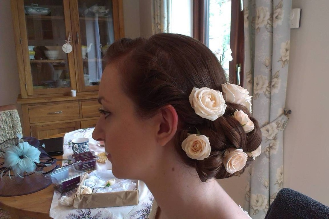 Photos of beautiful wedding hair created by Karen's beautiful brides who cover an area including Suffolk, Norfolk, Essex and into Cambridgeshire