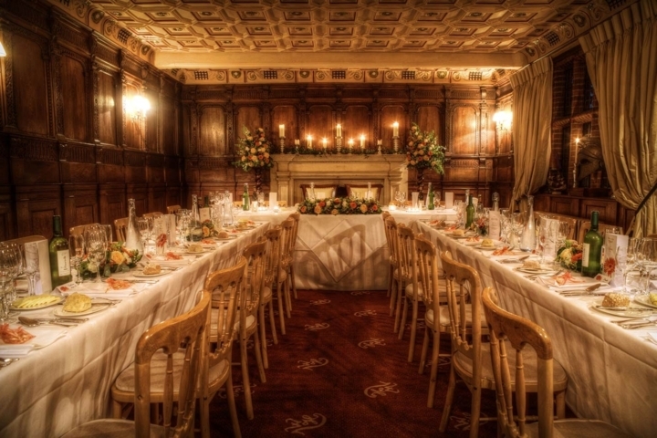 inside Suffolk wedding venue, Woodhall Manor by Karen's Beautiful Brides