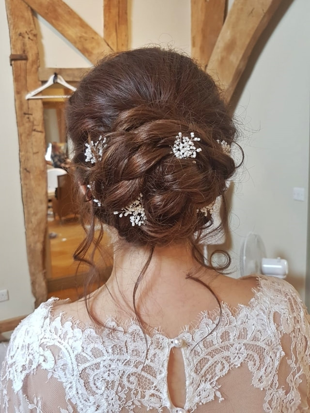 Brides plaited bun Wedding Hair 2019 